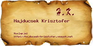 Hajducsek Krisztofer névjegykártya